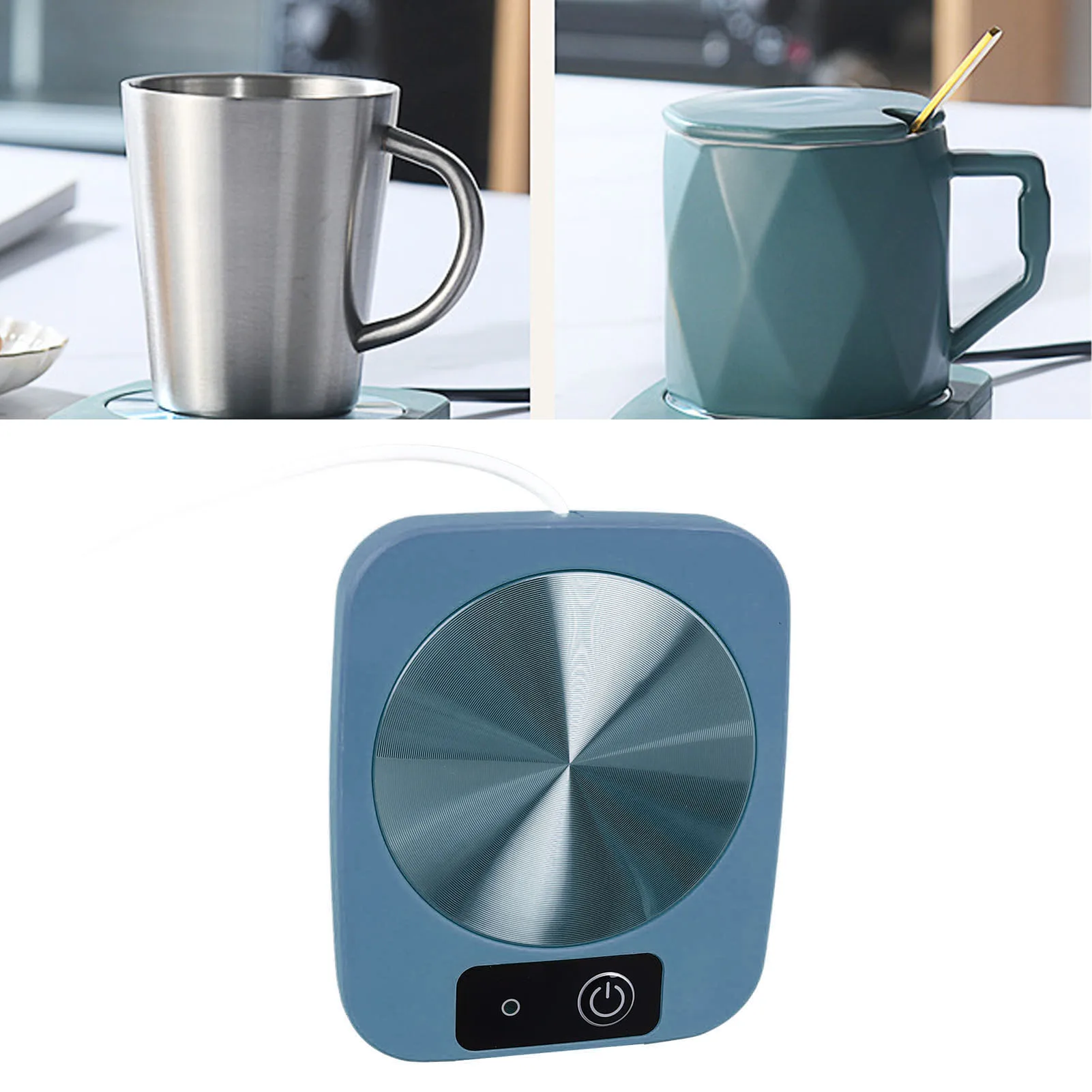 커피 워머 스마트 일정한 온도 USB 전원 휴대용 머그잔 워머 사무실 여행 홈 블루