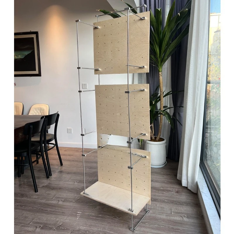 Optical axis marine board household living room display rack birch hole board shelf floor kitchen