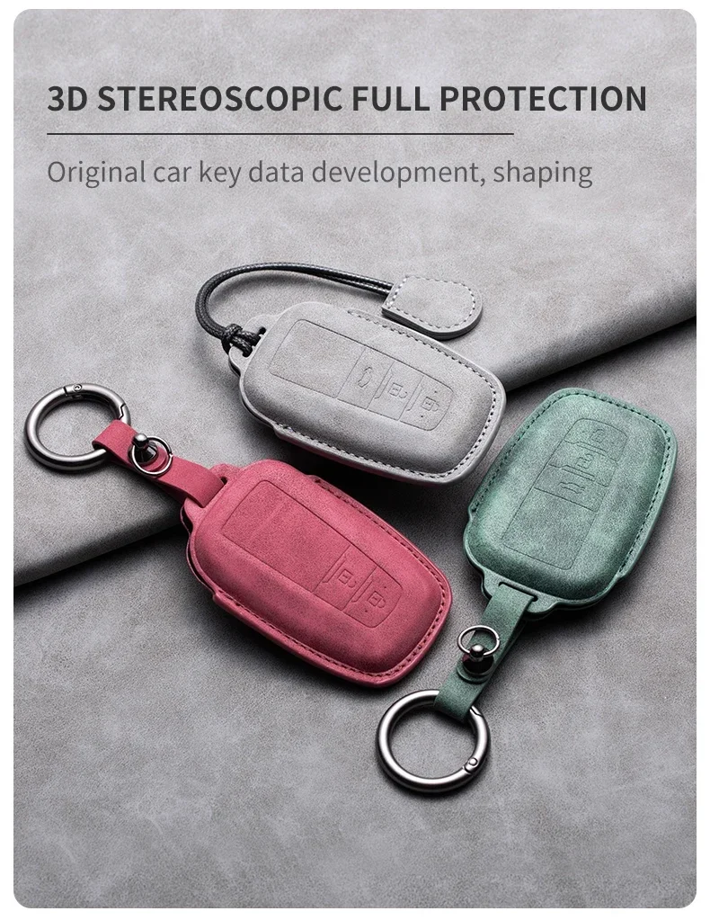 Leder Auto Remote Key Case Abdeckung für Toyota Prius Camry Corolla chr C-HR Rav4 Land Cruiser Prado Protector Schlüssel anhänger Shell – Detail 5
