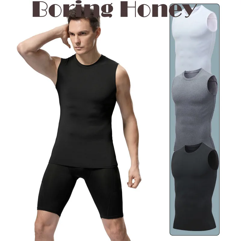 

Boring Honey Men's Quick-Dry Moisture Wicking Basketball Tank Top Streetwear Fitness Wear Solid Color Breathable Summer Sports T