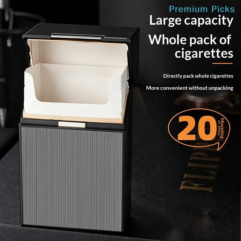portable1PC Metal Cigarette Case 20 Cigarette Capacity Crush Proof For Daily Commute Outdoor Use Portable cigarette box image 5