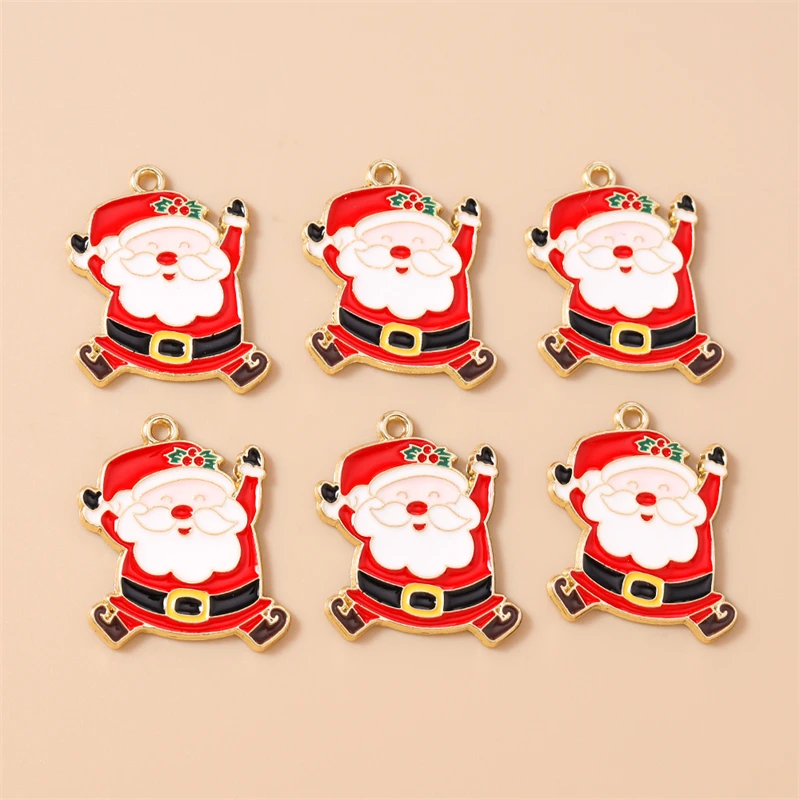 20 Stück gemischte niedliche Emaille-Anhänger mit Weihnachtsschneeflocken und Glocken für die Herstellung von Halsketten, Ohrringen, DIY-Bastelarbeiten, Schmuckzubehör – Detail 14