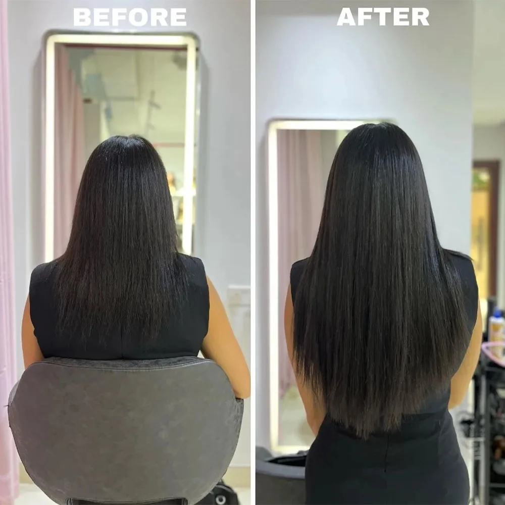 Fita em extensões de cabelo em linha reta 100% cabelo humano real 20 pçs 50 g/pacote sem costura fita de trama da pele extensões de cabelo natural cabelo preto