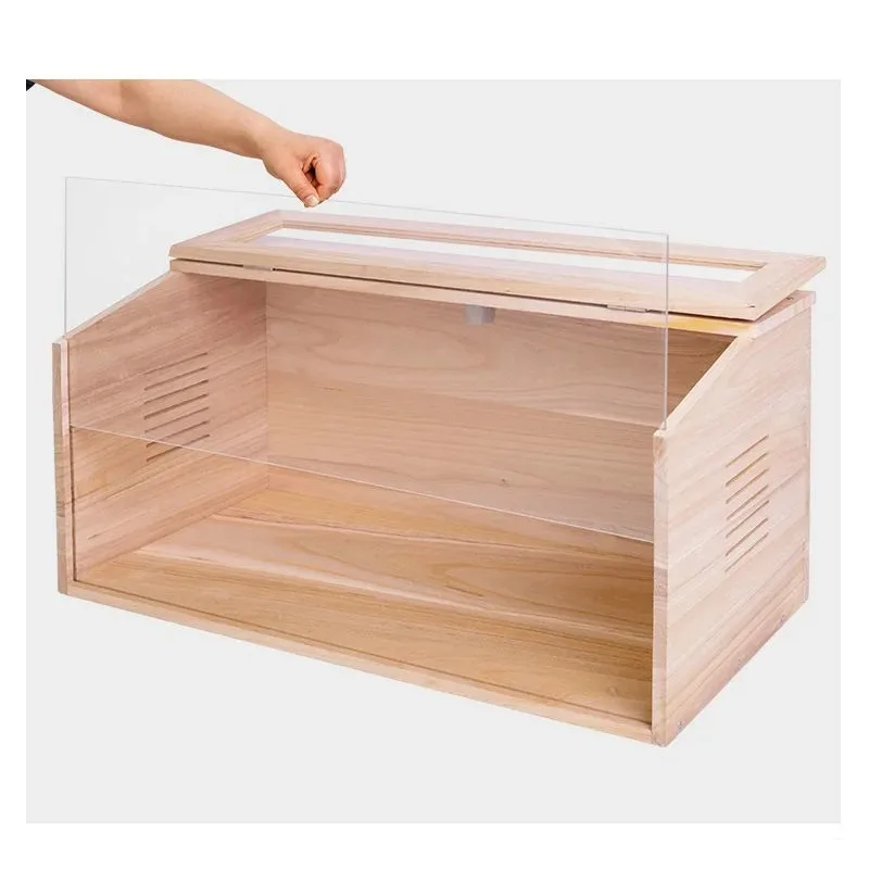 

Solid Wood Hamster Feeding Box Chicken Lutin Breeding Landscape Cage Button Closure Constant Temperature Pet House