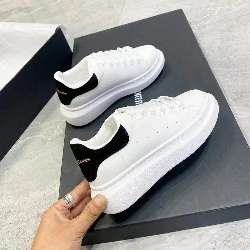 2025 Women Causal Shoes Pring Brand Spring Designer Wedges White Sneakers Platform Tenis Feminino Trainers Female Walking