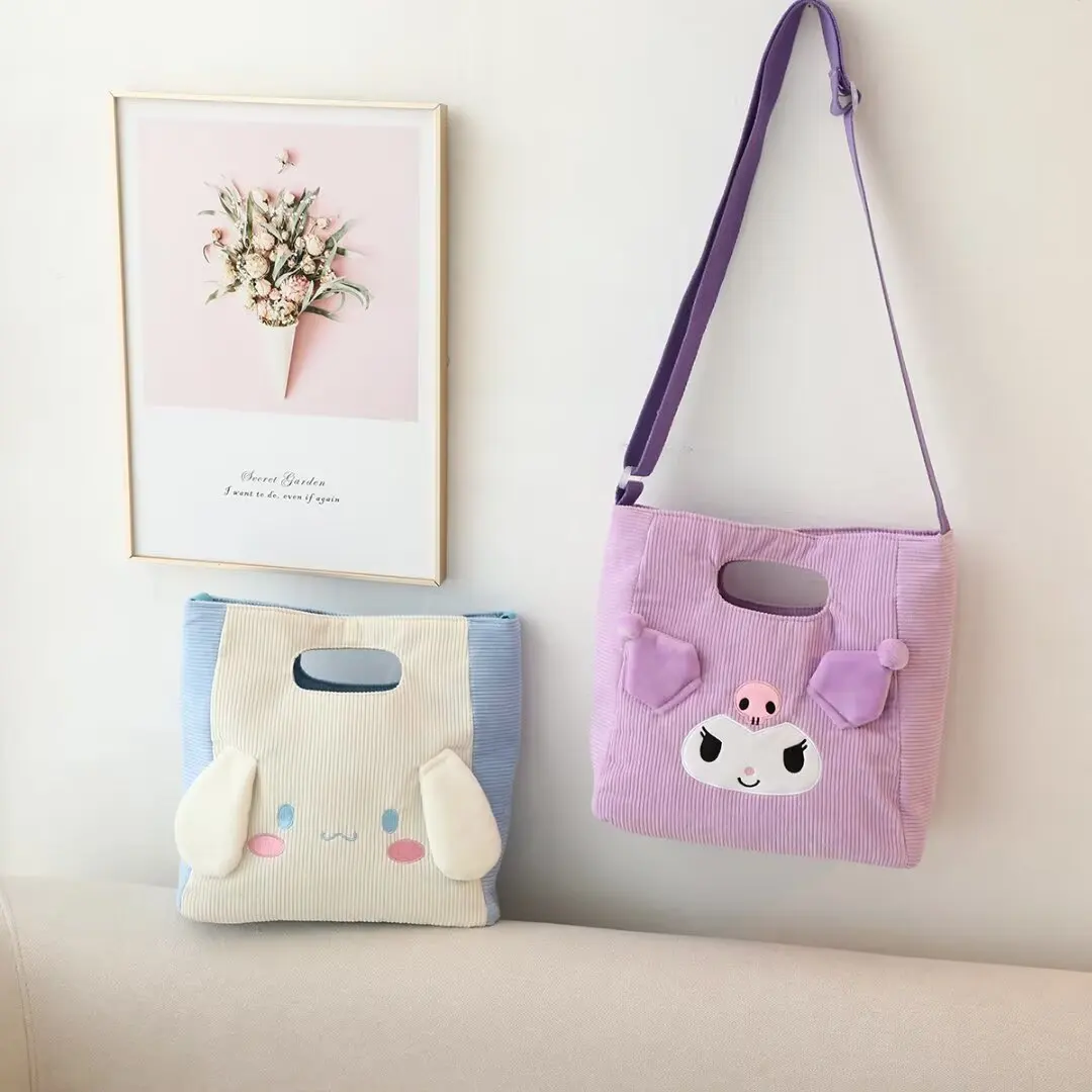 Kuromi My Melody Cinnamoroll Shoulder Bag Cartoon Pochacco Canvas Bag Japanese Style Fashion Commuter Handbag Girl Woman