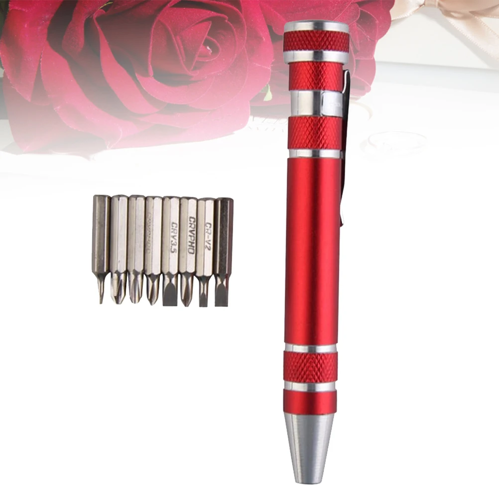 

Aluminum Alloy Set Compact Portable Multifunctional Precision Tool for Laptop Repair Red Hand Includes Driver Bits Engraved