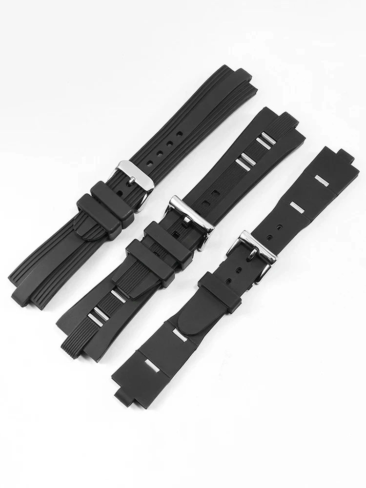 Silicone Rubber Watch Strap, Interface Convexa Especial, Adequado para Série DIAGONO, 22mm