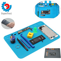 Blue Repair Pad Insulation Heat-Resistant Soldering Station Silicon Soldering Mat Work Pad Desk Platform BGA Soldering Station