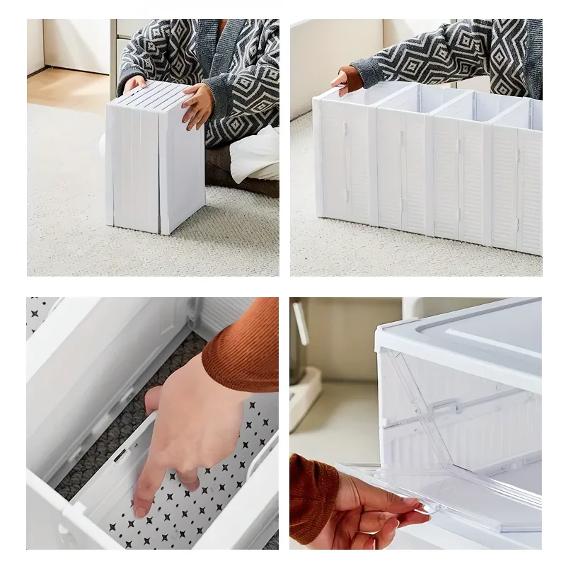 منظم وحدة صناديق تخزين الأحذية القابلة للطي متعددة الطبقات - موفر للمساحة #3