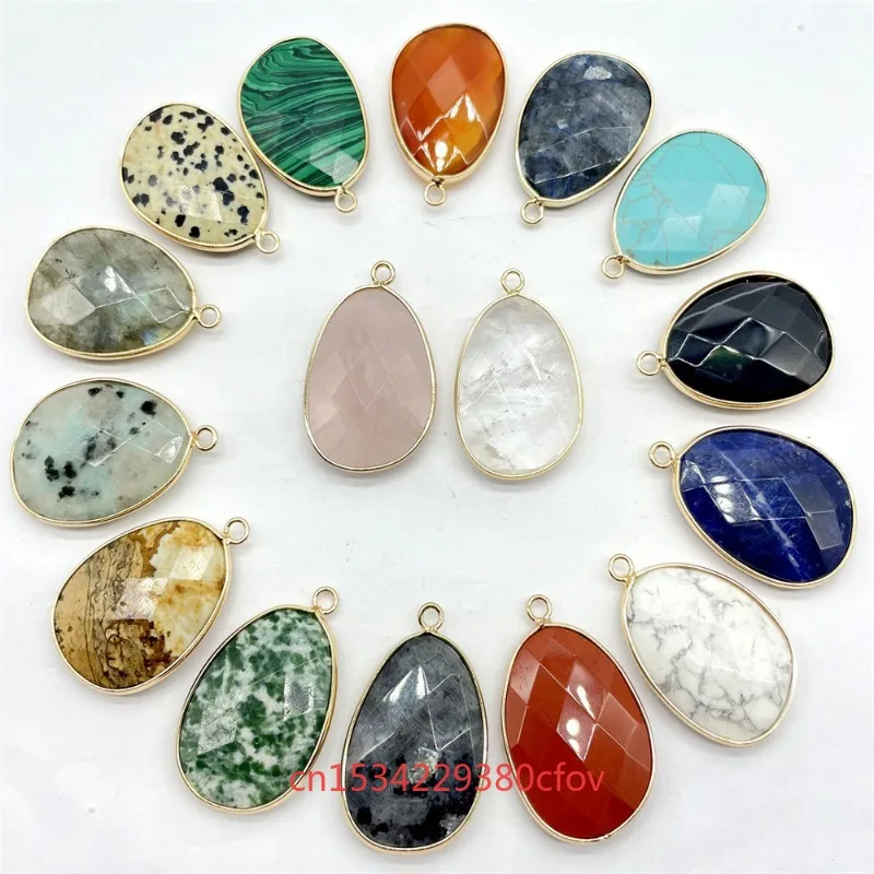 2pc Various Types Natural Crystal Agate Edging Unshaped Cut Pendant DIY Pendant Necklace Fashionable Charm Accessories