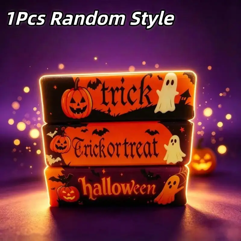 Halloween Soft Slow Rising Squeeze Toy Stress Relief Pumpkin Ghost Bat Prints for Kids Goodie Bag Fillers
