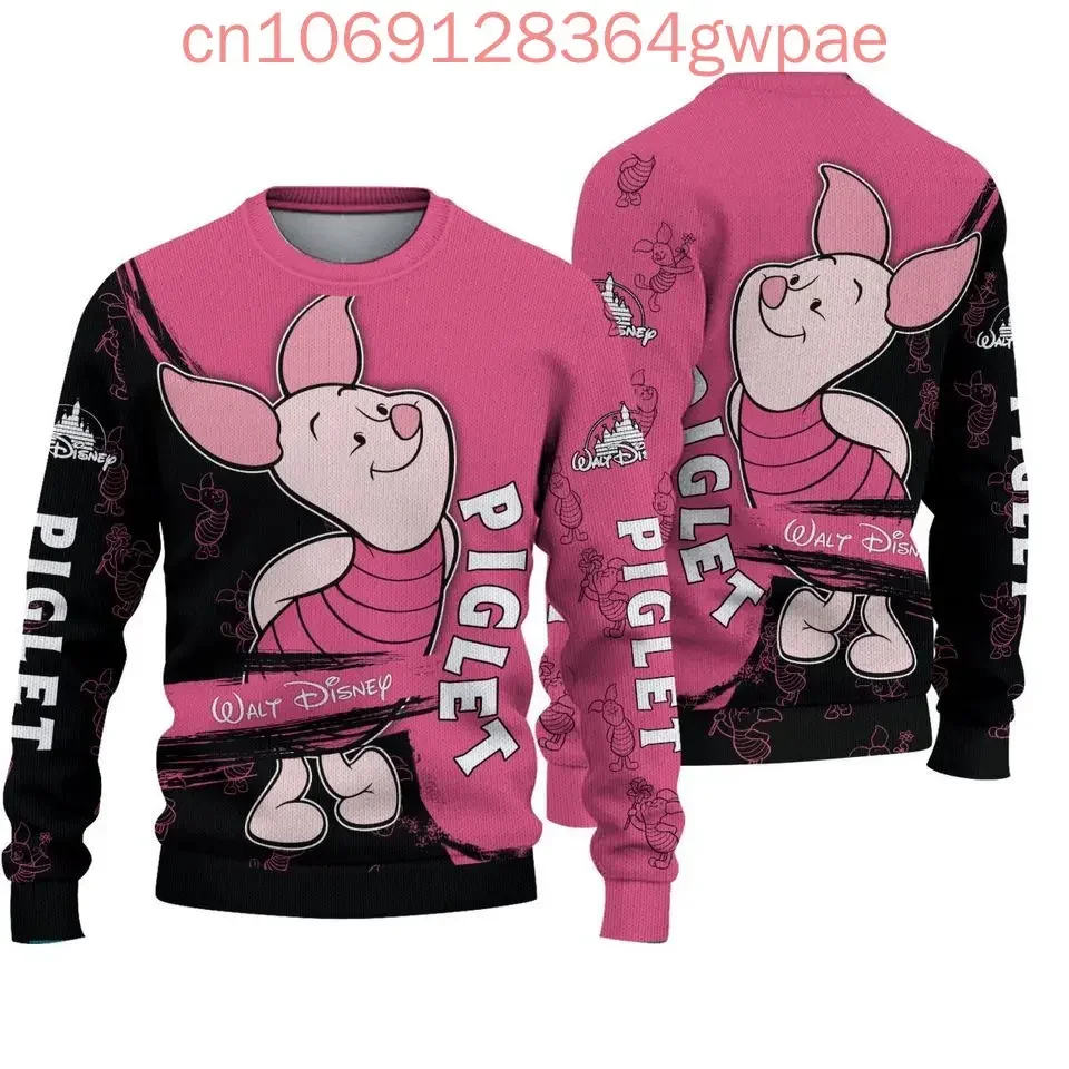 Disney Piglet Ugly Sweater Men's Womens 3d Sweater Winnie the Pooh Ugly Christmas Sweater Anime Xmas Gifts Christmas Sweater