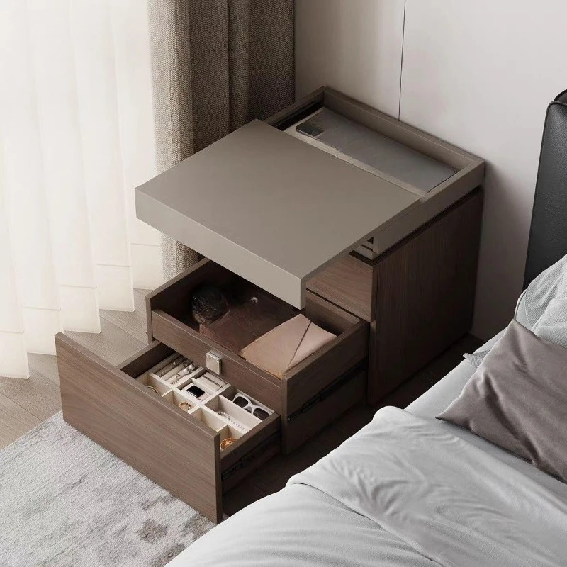 Bedside table Solid wood bedside cabinet Multifunctional storage locker