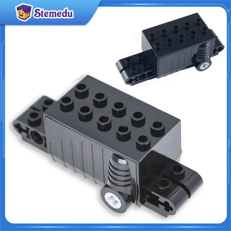 Technical Parts Pull Back Motor 9x4x2 2/3 Compatible with legoeds Building Blocks 47715 MOC Pull Back Car Inertia Car Creative