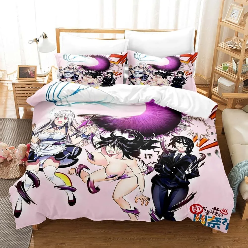 

3D Printed Anime Yuragi-sou No Yuuna-san Bedding Set Single Twin Full Queen King Size Bed Set Adult Kid Bedroom Duvet Cover Sets