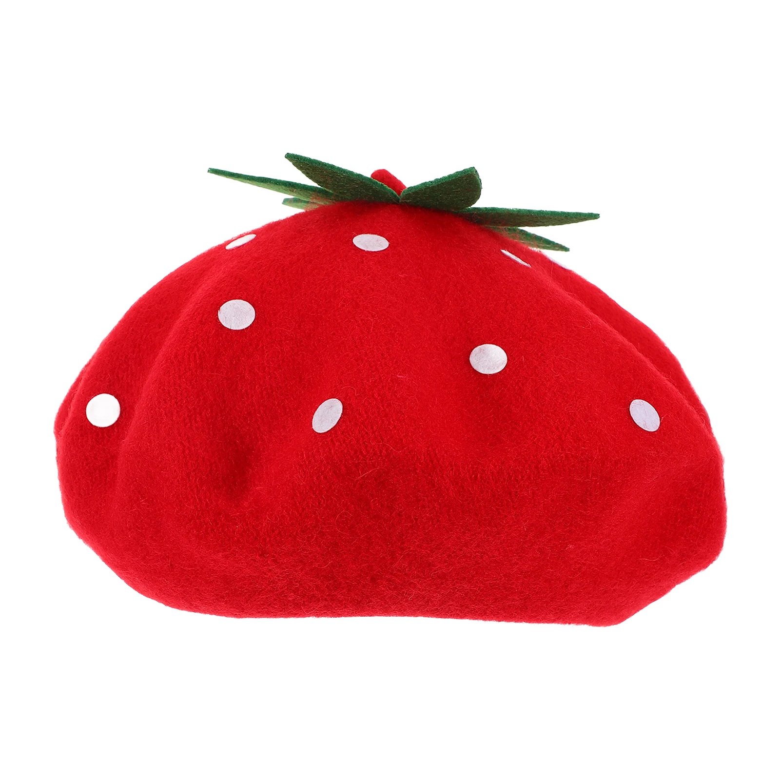 Girls Beret Hat Strawberry Beanie Berets Baby Bonnet Wool Felt Cute Painter Hat winter Warm Red Wool Blend Hats women gift Beret