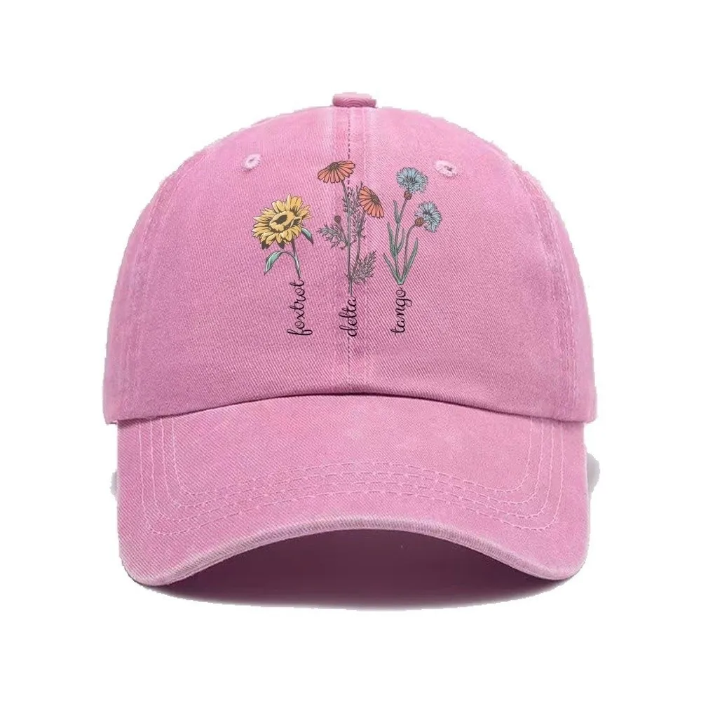 Fashion Casual Printed Baseball Cap Vintage Sunflower Dad Sun Hat Washed Multiple Colors Snapback Cap Outdoor Activities
