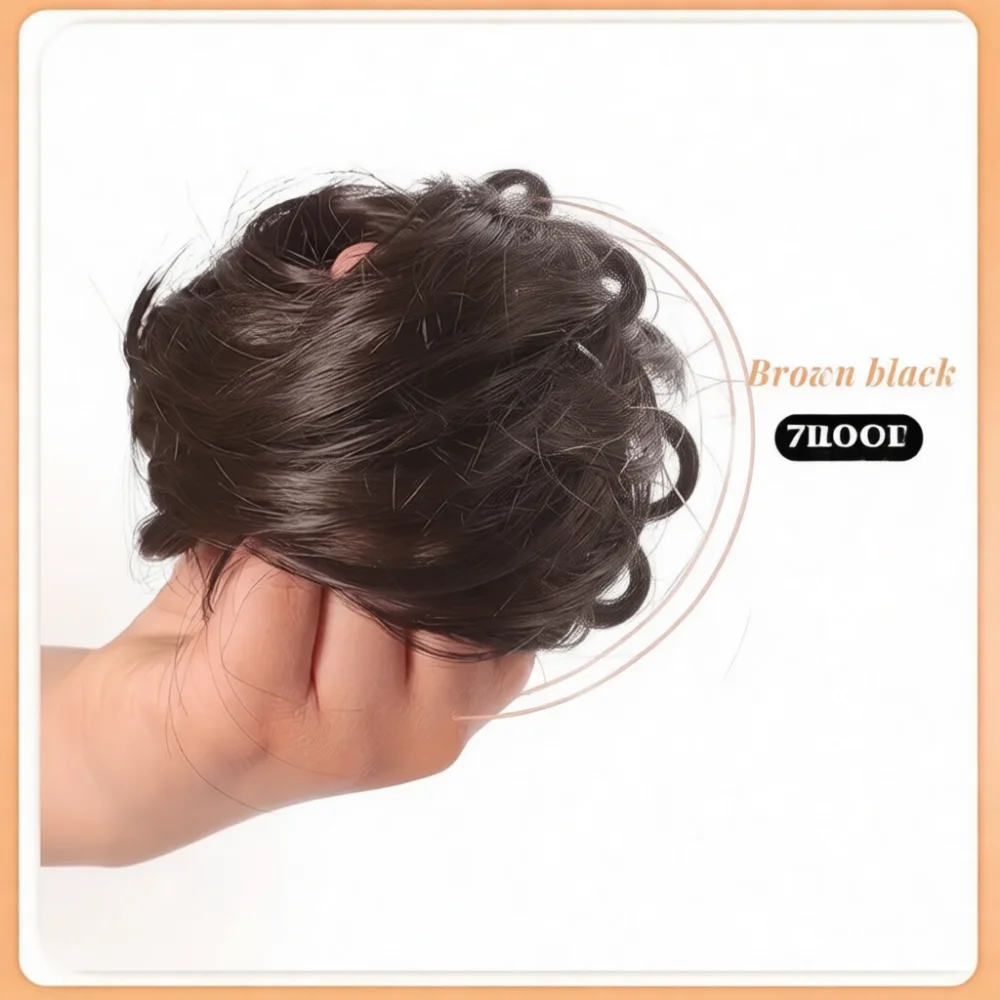 Synthetic Hairpiece Bun Extension Messy Scrunchie Fluffy Updo Straight Wrap Chignon Natural Looking Fashion Hair Styling