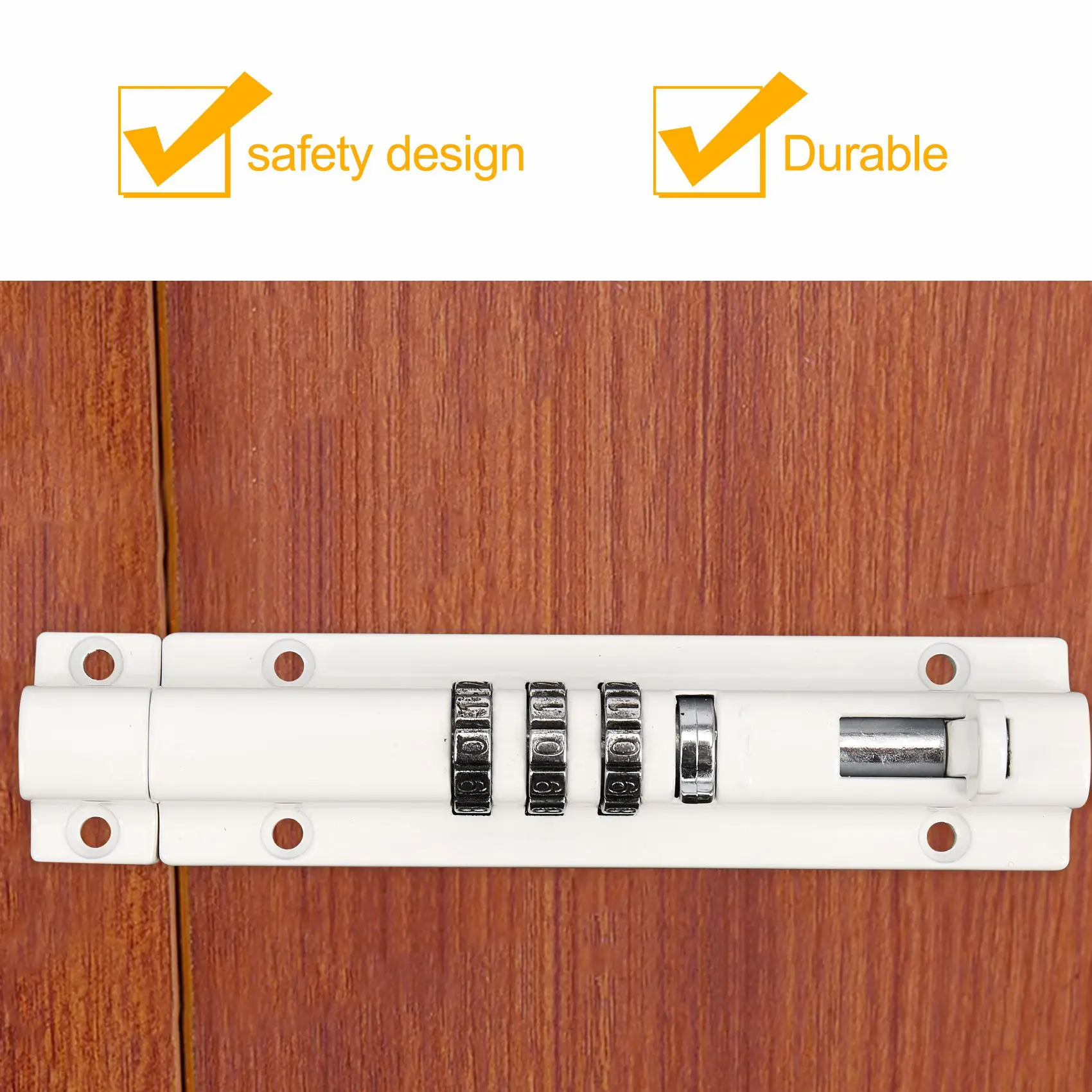 B37B-Horizontal Horizontal Door Bolt Lock Sliding Combination Code Can Be Reset For Gate Garage Cabinet