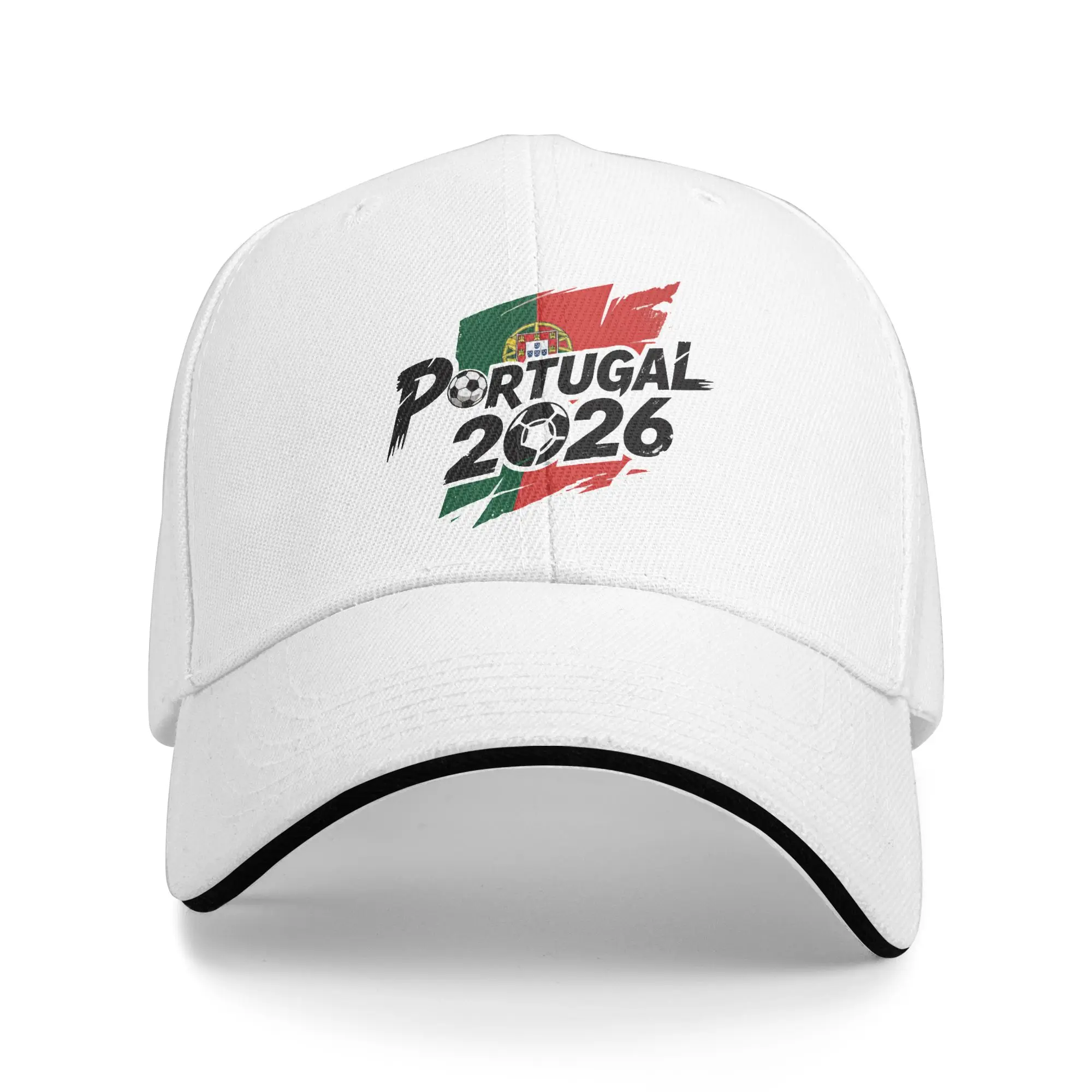 Boné Ajustável Unissex para Futebol Portugal 2026 - Boné Casual de Beisebol com Proteção Solar para Jogos de Futebol EUA, Canadá e México