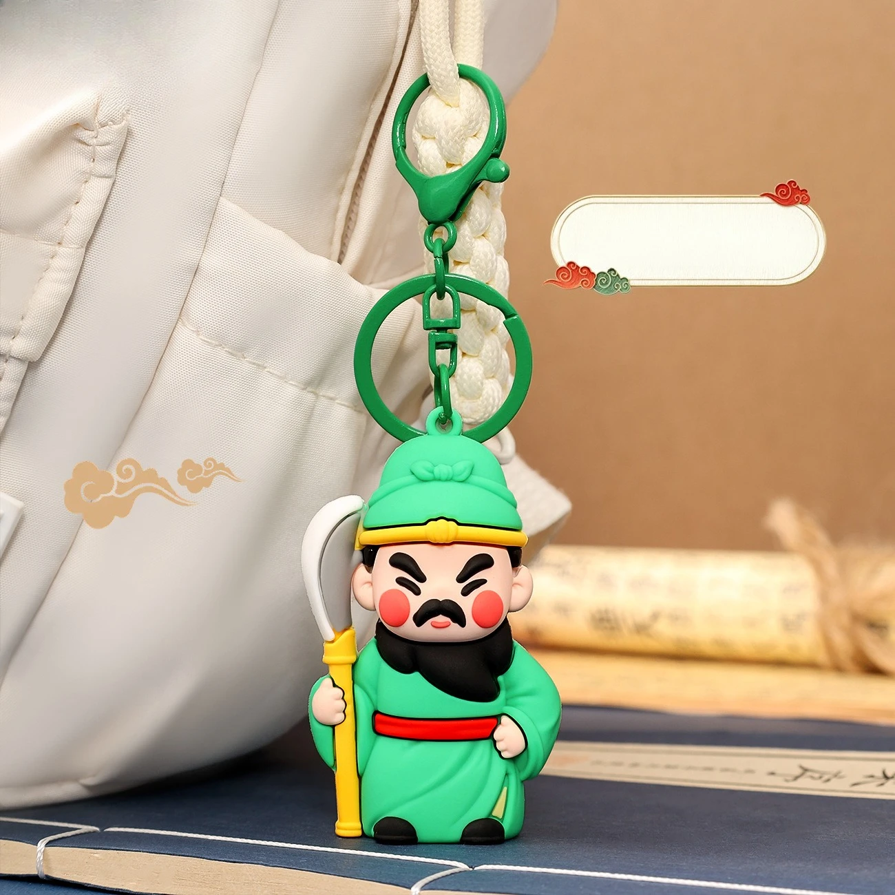 شو هان ثلاثة أبطال غوان يو Q طبعة المفاتيح قلادة المشاهير سلسلة سيارة المفاتيح قلادة مجوهرات اكسسوارات الدراجة