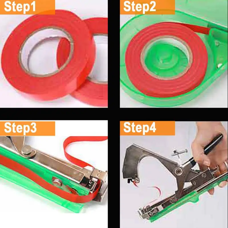 Legatrice per piante Macchina per legare piante di vite Legatrice per giardinaggio Tapetool Rilegatrice per piante con 15 rotoli di nastri S-taples e