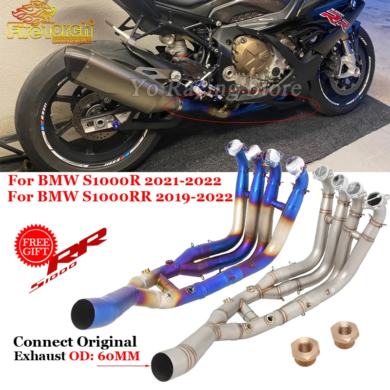 

Slip On For BMW S1000R 2021 - 2023 Motocycle Exhaust System Front Link Pipe Muffler Escape For BMW S1000RR S1000 RR 2019 - 2023