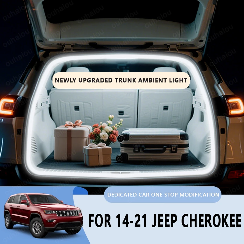 

FOR 2014-2021 JEEP CHEROKEE trunk light modification light Atmosphere lights White warm white Rear Trunk LED Light Bar