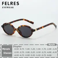 Monturas pequeñas, gafas de sol negras para miopía, gafas de sol con acabado ovalado para mujer, gafas para miopía teñidas, gafas de sol con sombra para exteriores-1,75