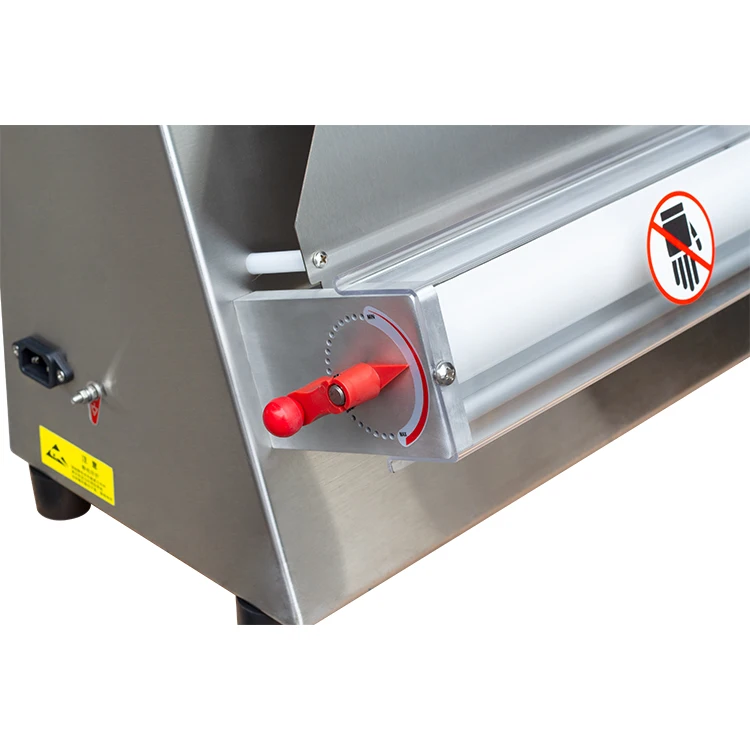 Automatische elektrische Pizzateig-Formpressmaschine, kommerzielle industrielle Krusten-Basismaschine, Aufroller