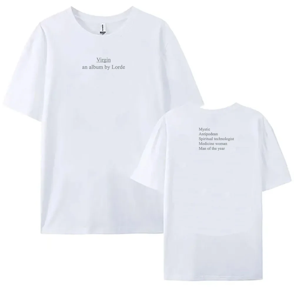 Lorde Virgin Album Print T-shirt Kurzarm Sommer Baumwolle T-shirts Casual Frauen Männer Kleidung Unisex Streetwear Graphic Tees Top
