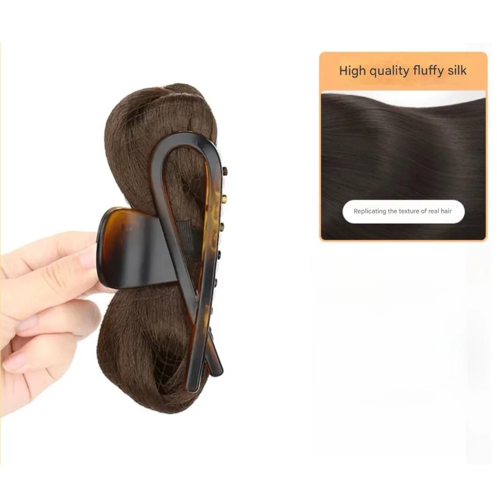 

Fashion Synthetic Hair Bun Claw Clip Natural Fluffy Wig Hair Clip Black Brown Bun Head Wig Women
