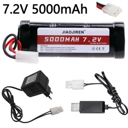 7.2V 5000mAh ni-mh SC akumulator z ładowarką do zabawki zdalnie sterowane cysterna samolotu części śmigłowca 7.2v bateria ze złączami Tamiya