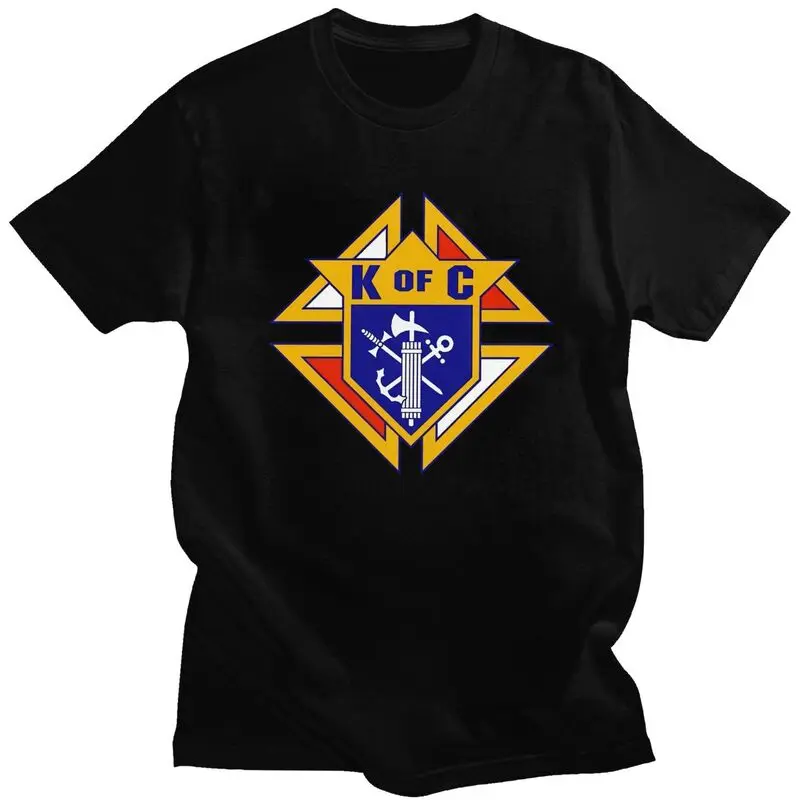 Custom Knights Of Columbus Tshirts for Men Short Sleeves Print T Shirt Stylish T-shirt Fitted Soft Cotton Tee Tops Merchandise