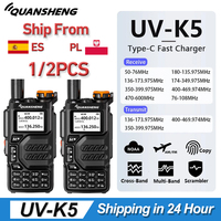 QUANSHENG UV-K5 Portable Radio 50-600MHz 5W UHF VHF Wireless Frequency Copy NOAA Scrambler DTMF UV-K58 UV-K6 Two Way Radio