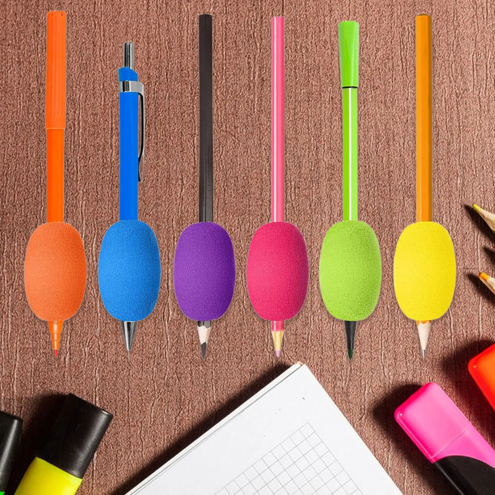 6 Pieces Small Backpack Pencil Grips Pencil Holder Writing Posture Correction Tools for Students Children Boys Girls School