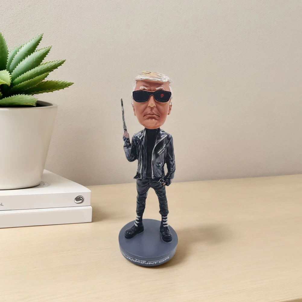 Donald Trump Bobblehead Trump Desktop Ornament Resin Trump Character Statue Creative Collectable Trump Sculpture for Home Office