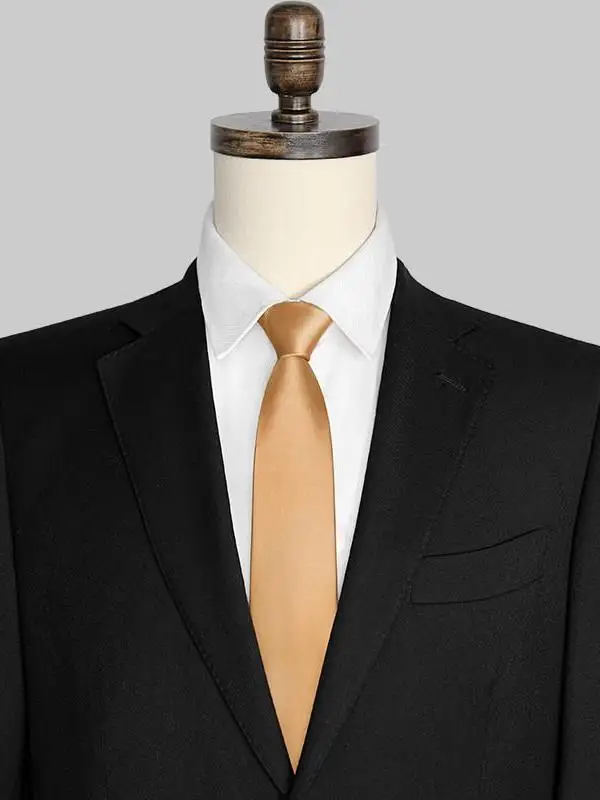 business-formal-men's-tie-zipper-style-women's-champagne-gold-shiny-professional-color-no-tie-85cm-arrow-patterned