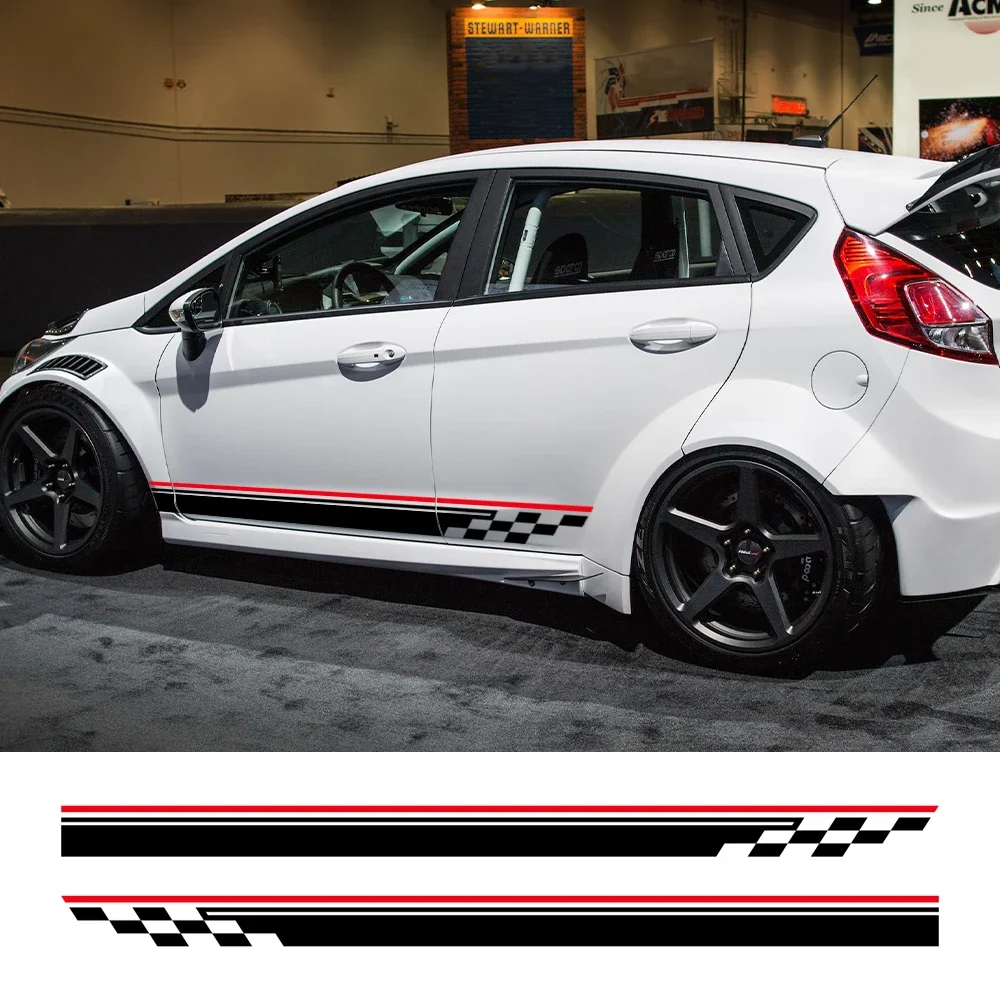 Car Door Both Side Decals Graphics Racing Stripes Vinyl Sticker Decor Auto Accessories For Ford Fiesta MK7 3 Door ST 2008 - 2017