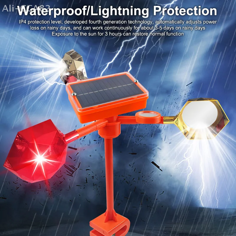 Solar Powered Voice Bird Deterrent Device With 3 Pieces 360° Reflective Rotating Prisms Cups Adjustable Sound