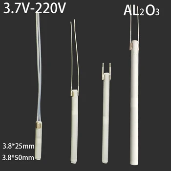 3,8 mm Außendurchmesser, 25/50 mm Länge, 3,7 V/5 V/12 V/24 V/36 V/48 V/110 V, HTCC-Aluminiumoxid-PTC-Zylinder-Wärmeelement-Kartusche, MCH-Metallkeramik-Heizung