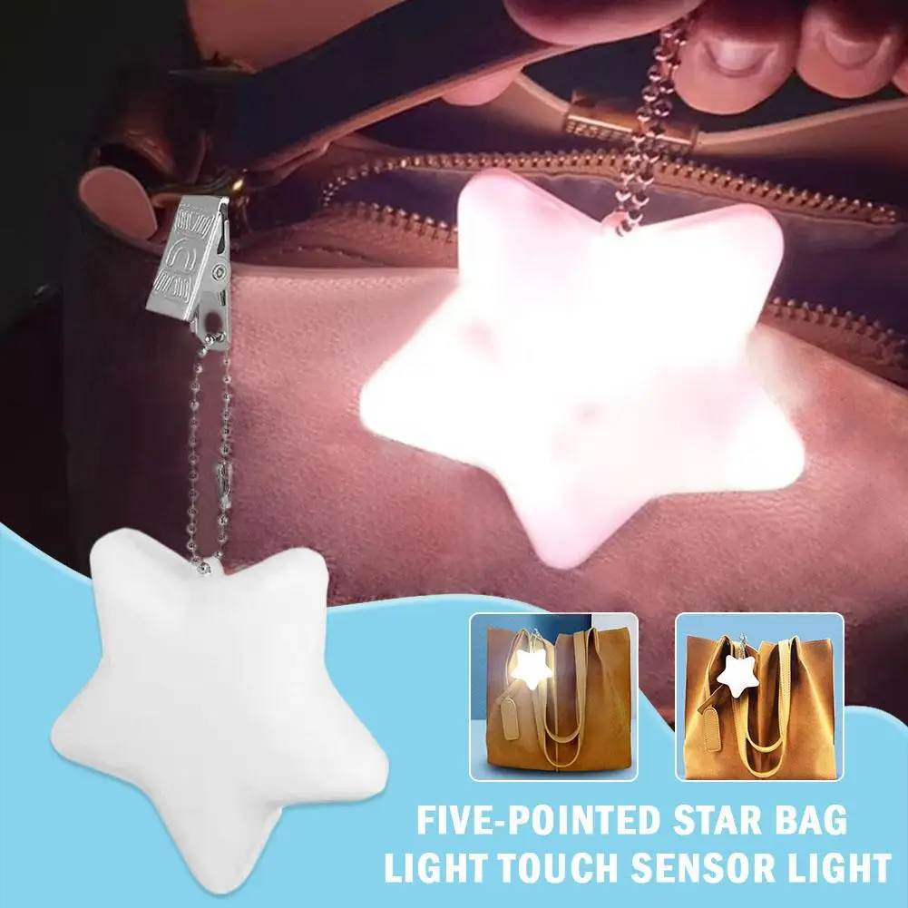 Star-shape Purse LED Light Automatic Motion Sensor Activated Handbag Wallet Lamp Touch Control Decorative Night Light