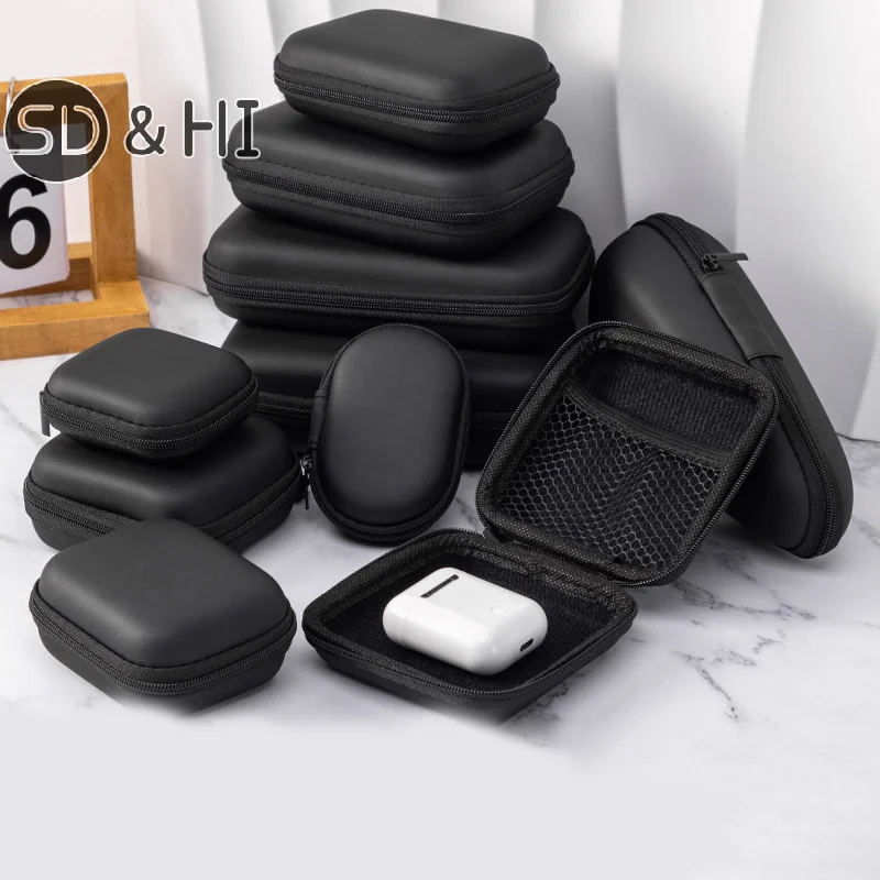 Portable Mini 3C Hard Shell Digital Gadgets Storage Bag Artificial Leather Earphone Charger Case Data Cable U Disk Organizer