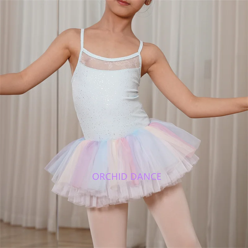 

Hot Sale Cute Kids Girls Children 6 Layers Dance Wear Rainbow Tutu SkirtShort Soft Ballet Tulle Skirt