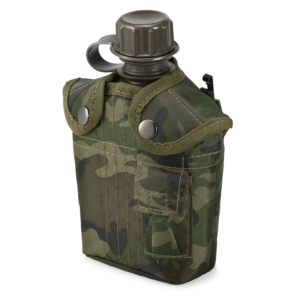 1L Outdoor Military Canteen Bottle Camping Hiking Backpacking Survival Water Bottle Kettle with Cover