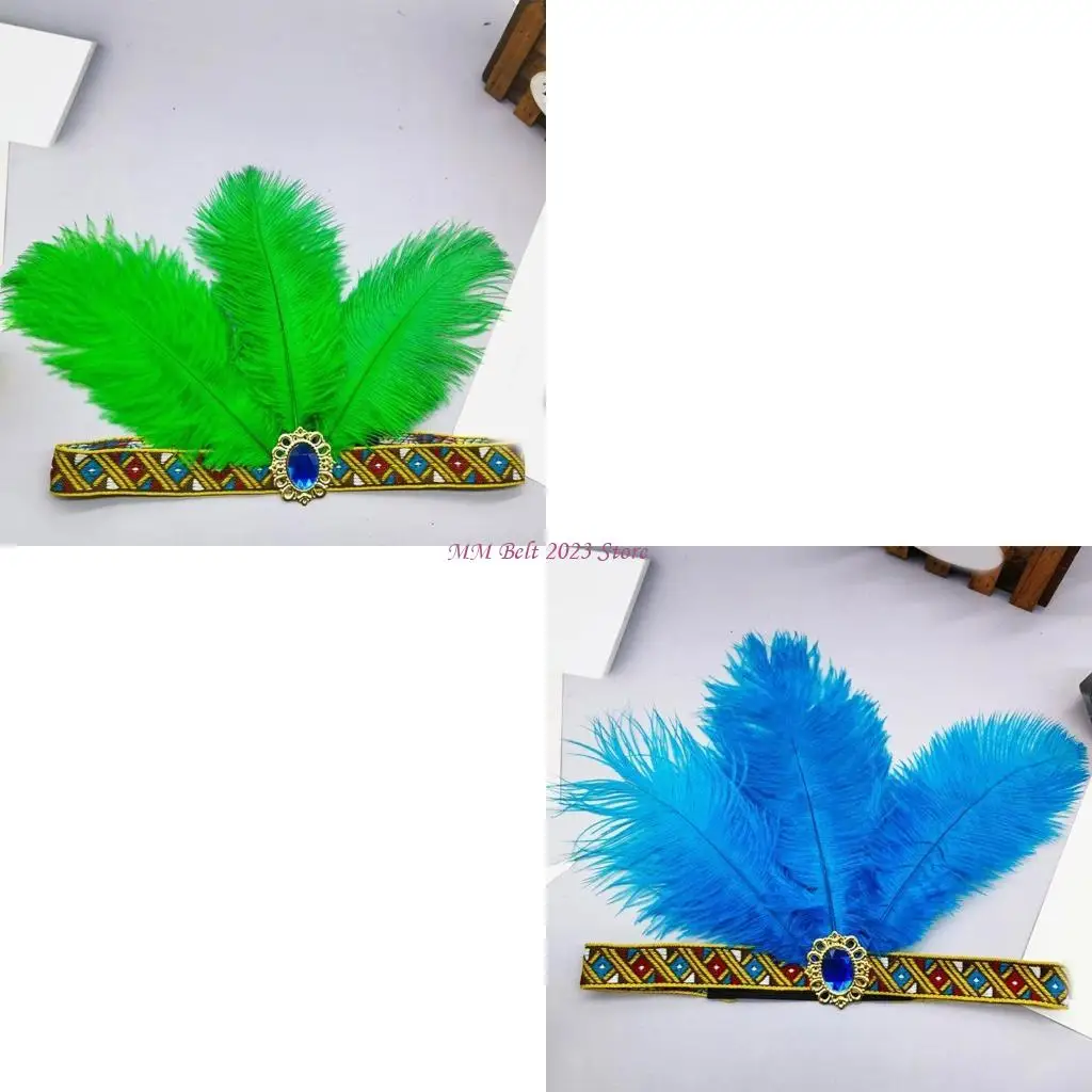 

49ME повязки на голову с перьями, головной убор для танцора Марди Гра, головной убор для вечеринок, карнавалов