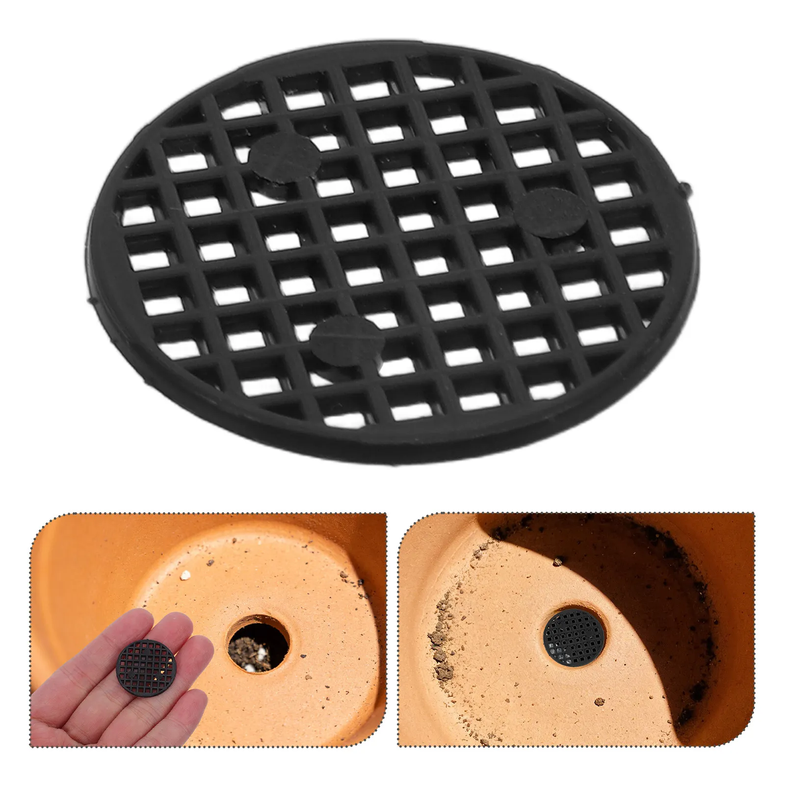 500Pcs Plant Pot Drainage Mesh Pads Flower Pot Round Bottom Inserts for Bonsai Planter Root Air Circulation Soil Drainage