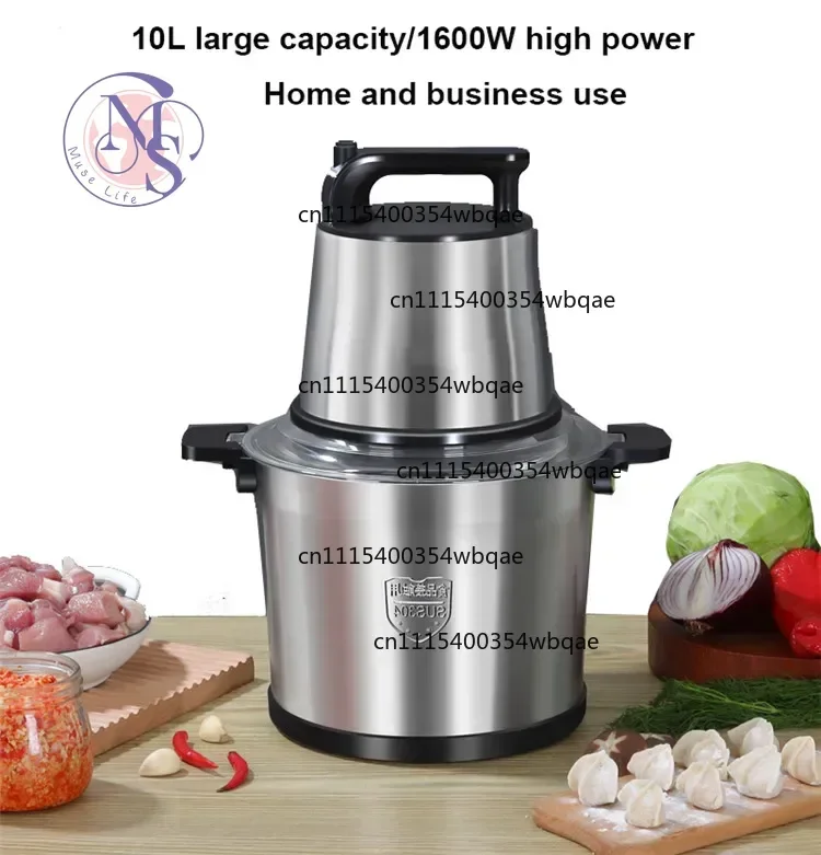220V 12L 10L 6L Electric Meat Grinder Kitchen Chopper Mincer Stainless Steel Garlic Vegetable Blender Mixer Baby Food Processo
