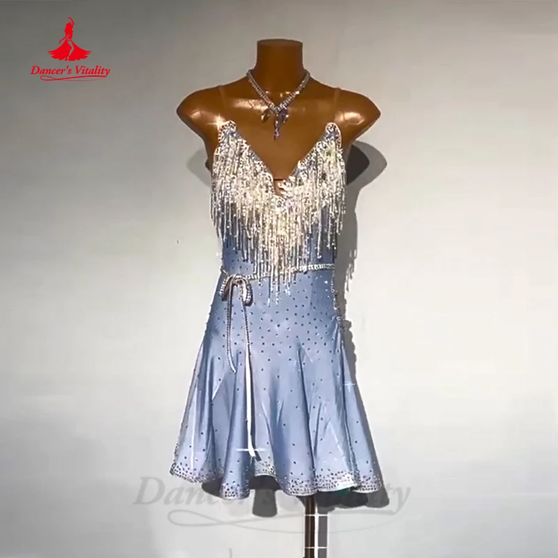 Latin Dance Jurk Voor Vrouwen Rumba Chacha Tango Dancing Wear Kleding Customsized Kinderen Vrouwelijke Latin Professionele Jurken - afbeelding 1
